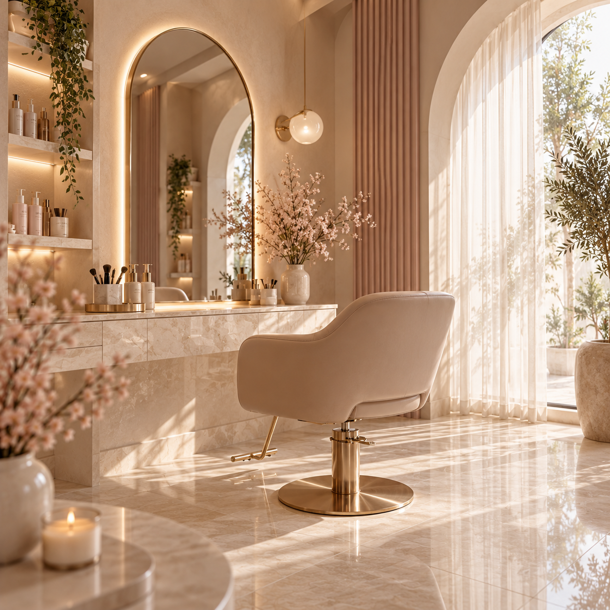 Elegant private salon interior